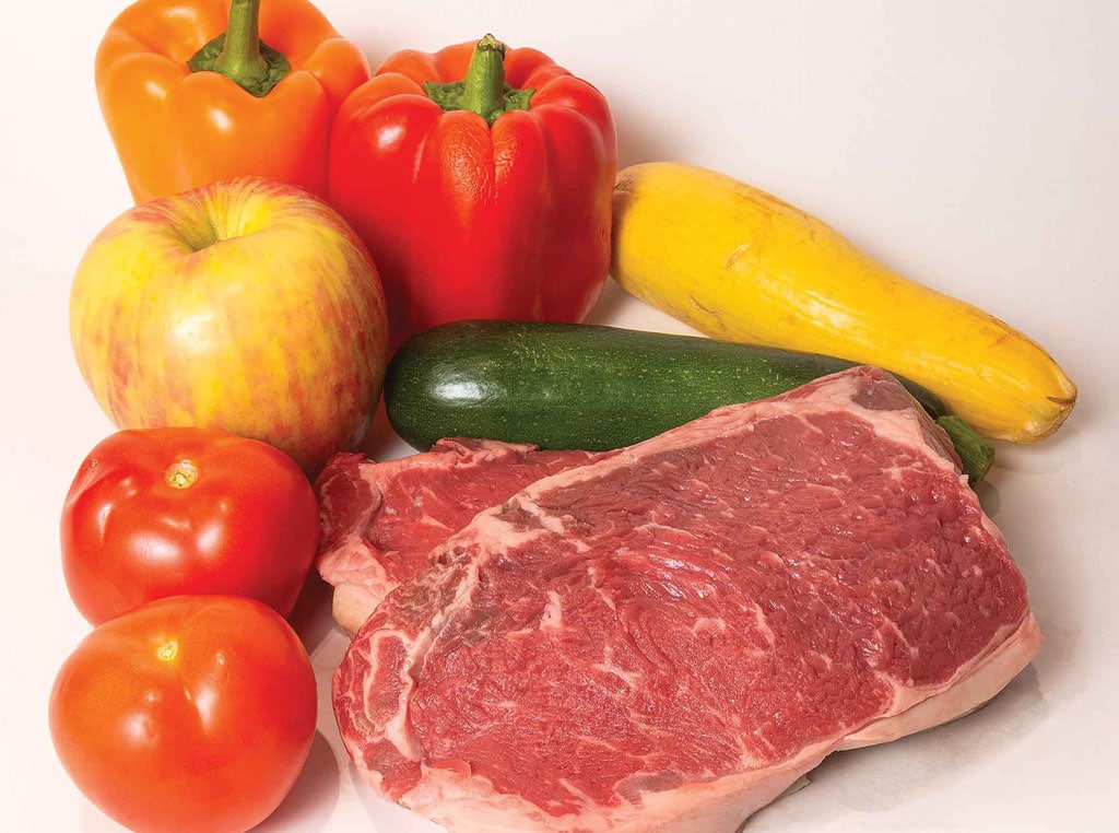 photo of various food produce and meat