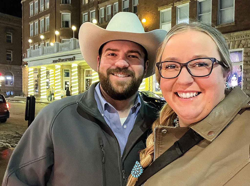 farmer couple smiling