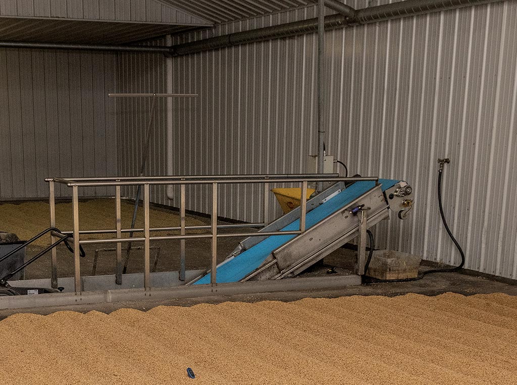 malt room with conveyor belt