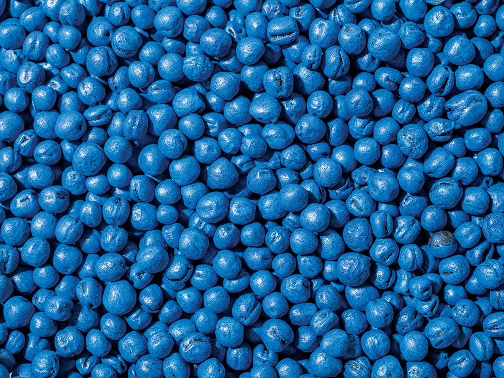 close-up of vibrant blue balls
