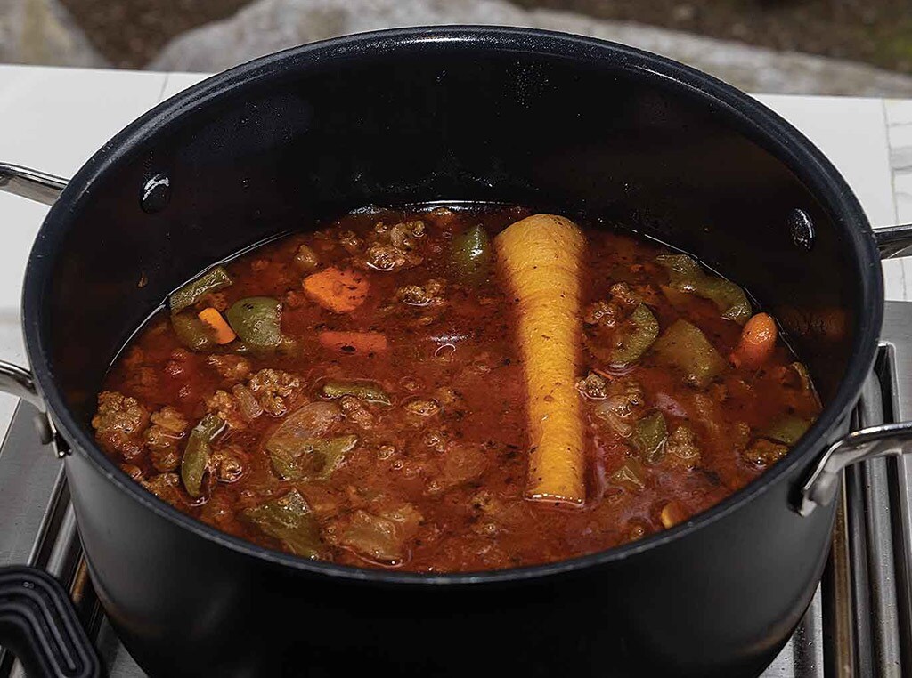 pot of stew on a burner