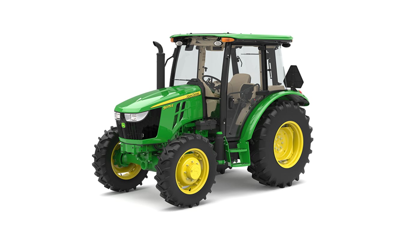 Front left view of 5075E Utility Tractor