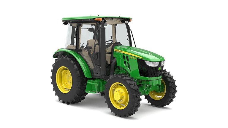 Front right view of 5075E Utility Tractor