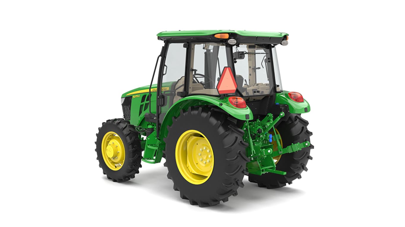 Rear left view of 5075E Utility Tractor